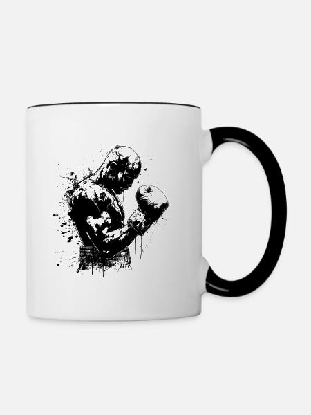 boxsport boxring boxen - Tasse zweifarbig - Weiß/Schwarz