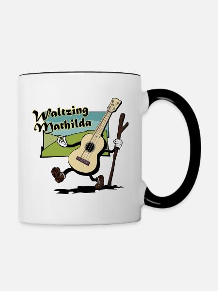 Waltzing Uke Mathilda - Tasse zweifarbig - Weiß/Schwarz
