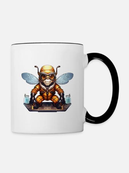 Die wissenschaftliche Honigbiene - Tasse zweifarbig - Weiß/Schwarz