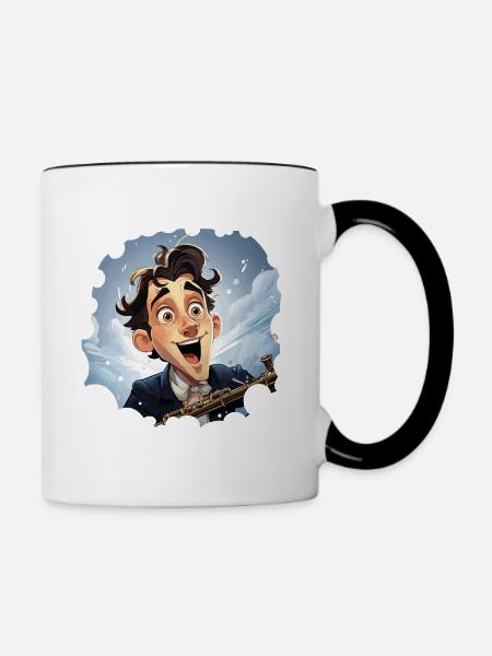 Der leidenschaftliche Klarinettist - Tasse zweifarbig - Weiß/Schwarz
