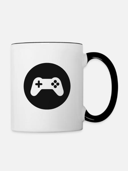 Spielpad - Tasse zweifarbig - Weiß/Schwarz