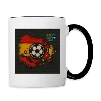 Graffiti de football aux couleurs espagnoles - Mug contrasté - blanc/noir - Droite