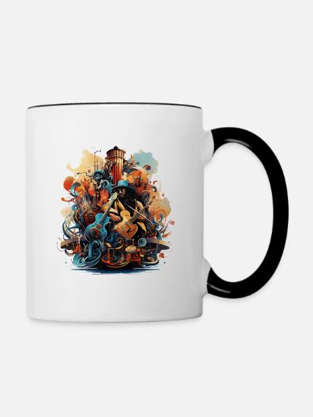 Die Harmonie des Instruments - Tasse zweifarbig - Weiß/Schwarz