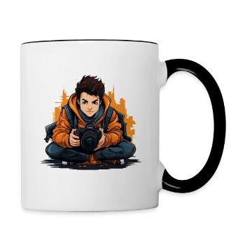 Capturer la société - Mug contrasté - blanc/noir - Droite
