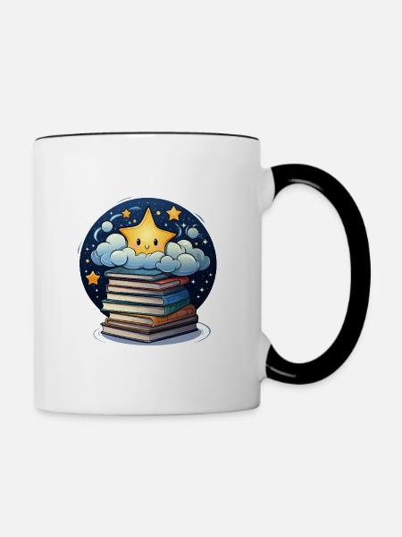 Himmlische Verse - Tasse zweifarbig - Weiß/Schwarz