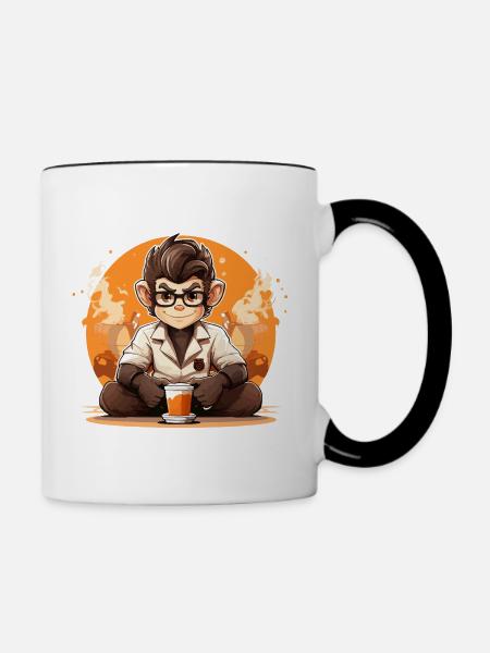 Primate Brew Barista Kaffeemischung - Tasse zweifarbig - Weiß/Schwarz