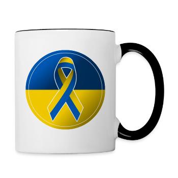 Solidarität Frieden Ukraine Demonstration - Tasse zweifarbig - Weiß/Schwarz - Rechts