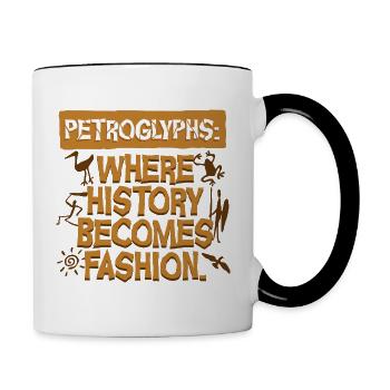 Pétroglyphes Pétroglyphes Pictogrammes - Mug contrasté - blanc/noir - Droite