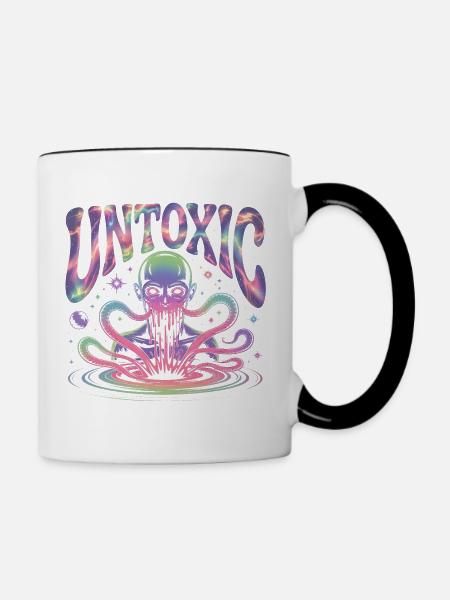 Ungiftiger kosmischer Außerirdischer - Tasse zweifarbig - Weiß/Schwarz