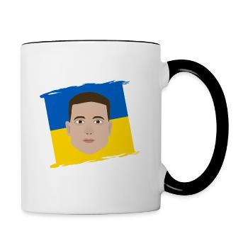 Selenskyj Ukraine Flagge - Tasse zweifarbig - Weiß/Schwarz - Rechts