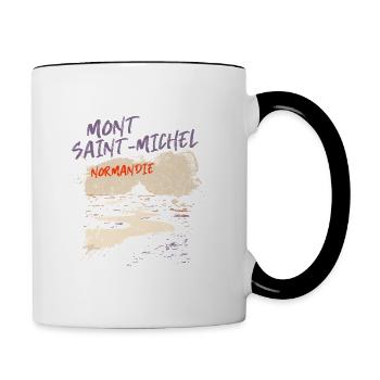 Mont Saint-Michel Normandie - Mug contrasté - blanc/noir - Droite