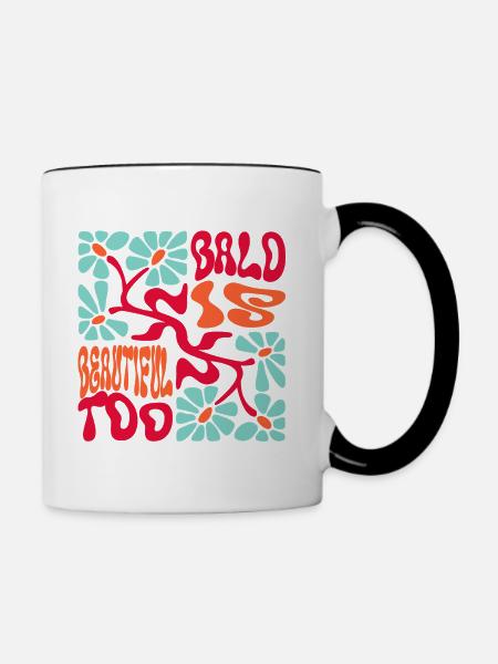 Kahl ist schön - Tasse zweifarbig - Weiß/Schwarz