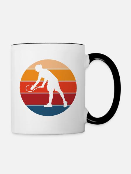 Tennis - Tasse zweifarbig - Weiß/Schwarz
