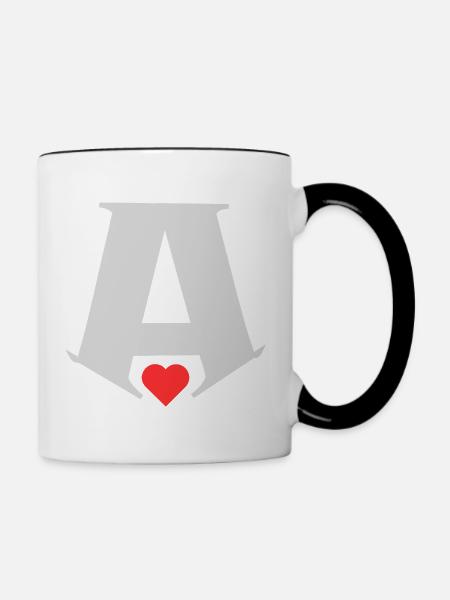 A - Tasse zweifarbig - Weiß/Schwarz