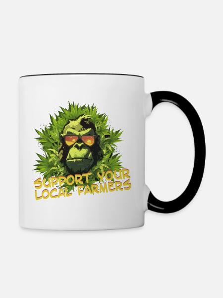 Support your local farmers - Tasse zweifarbig - Weiß/Schwarz