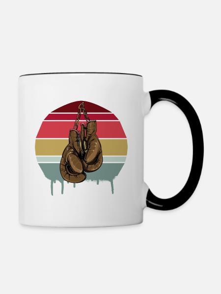 Boxing Handschuhe - Tasse zweifarbig - Weiß/Schwarz