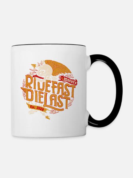 Ride Fast - Tasse zweifarbig - Weiß/Schwarz