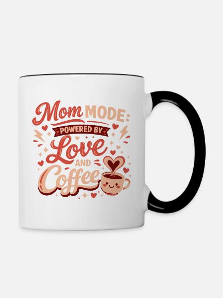 Mom Mode Kaffeeliebe - Tasse zweifarbig - Weiß/Schwarz