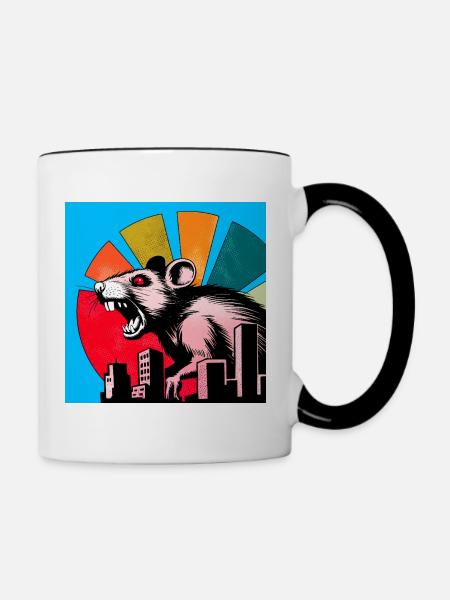 Ratten Horror - Tasse zweifarbig - Weiß/Schwarz