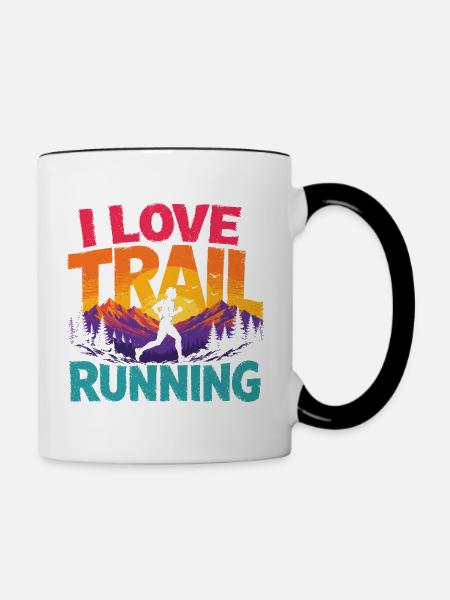 Ich liebe Trailrunning - Tasse zweifarbig - Weiß/Schwarz