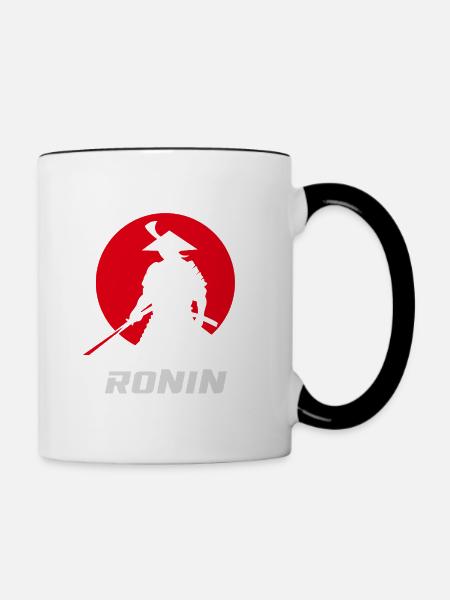 Ronin-Samurai-Japanischer Krieger - Tasse zweifarbig - Weiß/Schwarz