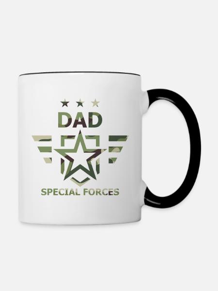 Vater-Spezialeinheiten-Tarn-Militär - Tasse zweifarbig - Weiß/Schwarz