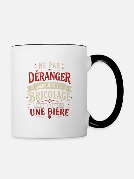 Nicht stören DIY-Bier Humor-Geschenk - Tasse zweifarbig - Weiß/Schwarz