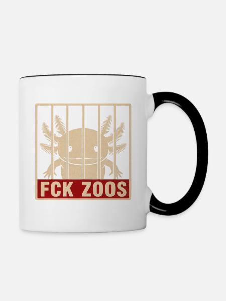 FCK Zoos Axolotl - Tasse zweifarbig - Weiß/Schwarz