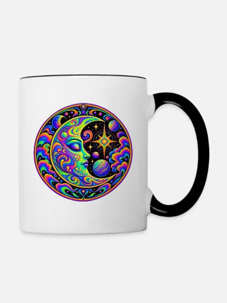 Mond - Tasse zweifarbig - Weiß/Schwarz