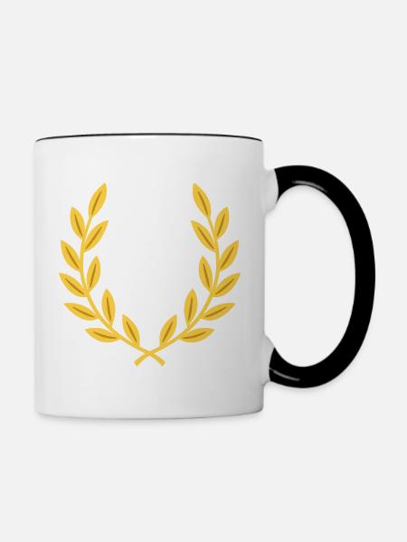 Lorbeer Pflanzen Geschenkidee Design - Tasse zweifarbig - Weiß/Schwarz