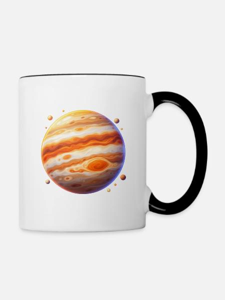 Oranger Jupiter Orbit - Tasse zweifarbig - Weiß/Schwarz