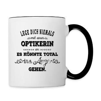 Optikerin Black - Tasse zweifarbig - Weiß/Schwarz - Rechts