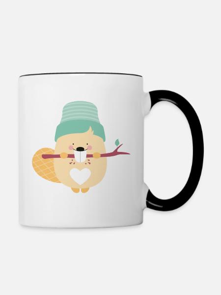 BEAVER AT WORK - Tasse zweifarbig - Weiß/Schwarz