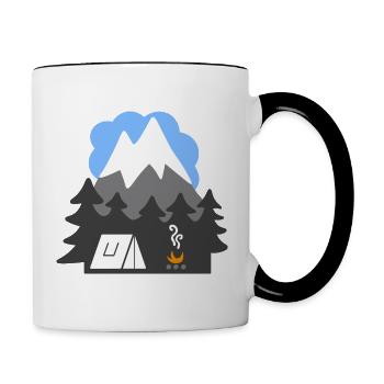NATURE TENTS MOUNTAINS HEAVEN - Contrasting Mug - white/black - Right