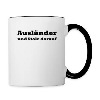 Ausländer und Stolz darauf - Tasse zweifarbig - Weiß/Schwarz - Rechts