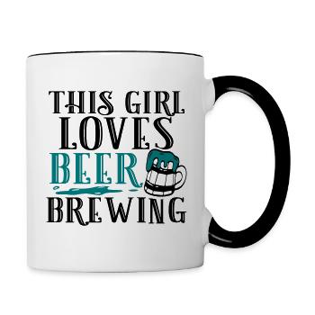 Cette fille aimait brasser de la bière - Mug contrasté - blanc/noir - Droite