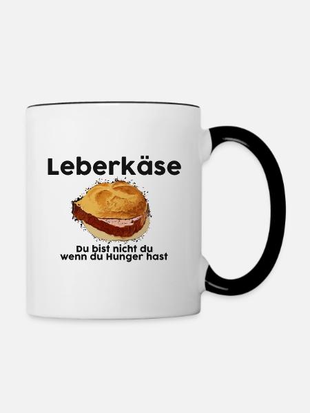 Leberkäse - Tasse zweifarbig - Weiß/Schwarz