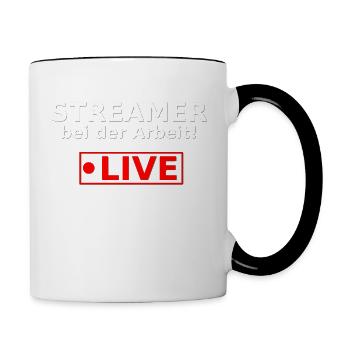 Streamer Stream Live Twitch Livestream pog - Tasse zweifarbig - Weiß/Schwarz - Rechts