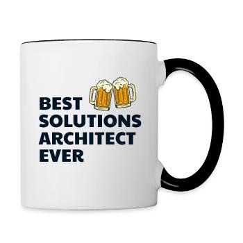 Lösung Architekt Architektur Bier Lustig - Tasse zweifarbig - Weiß/Schwarz - Rechts