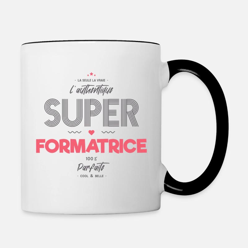 L authentique super formatrice - Mug contrasté - blanc/noir