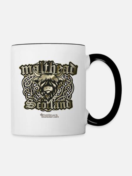 Malt Whiskey Malthead - Tasse zweifarbig - Weiß/Schwarz