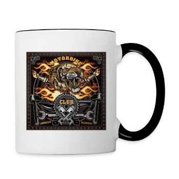 Tiger Biker - Contrasting Mug - white/black - Right