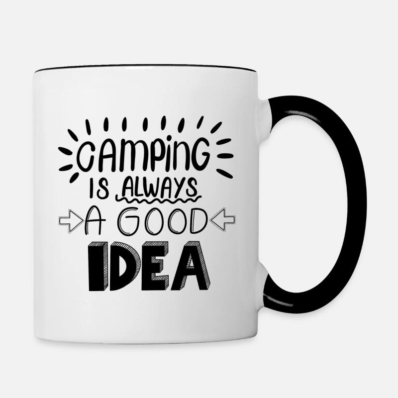 Idée de camping - Mug contrasté - blanc/noir