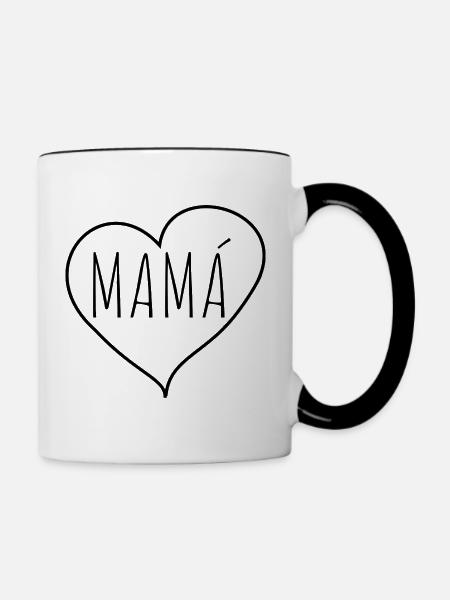 Mamà Herz - Tasse zweifarbig - Weiß/Schwarz