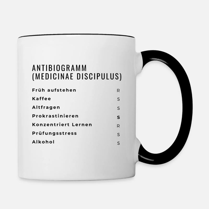 Antibiogramm Tasse - Tasse zweifarbig - Weiß/Schwarz