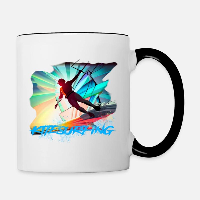 Kitesurfing - Contrasting Mug - white/black