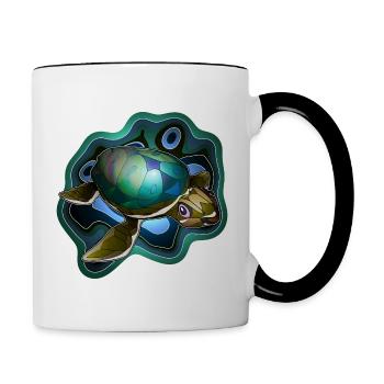 Sea Turtle 2 - Contrasting Mug - white/black - Right