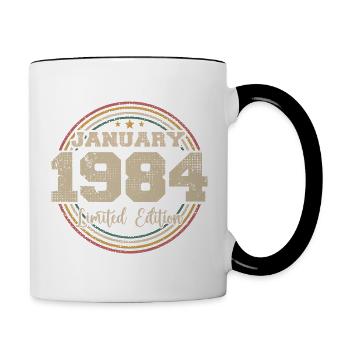 Les légendes sont nées en janvier 1984 - Mug contrasté - blanc/noir - Droite