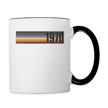 Established 1970 Classic original birthday gift - Contrasting Mug - white/black - Right