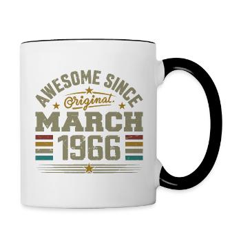 Mars 1966 Anniversaire Idée Cadeau Vintage 1966 - Mug contrasté - blanc/noir - Droite